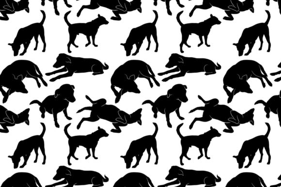 Download Seamless Dog Pattern Silhouette Design - Premium Bundle