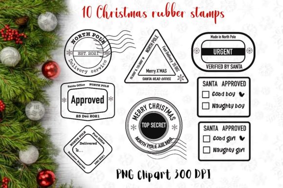 Download Christmas Stamp PNG Clipart Black Design - Design Collection