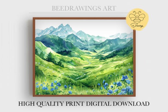 Download Oil Painting Green Valley Wall Art 17 - Premium Resources
