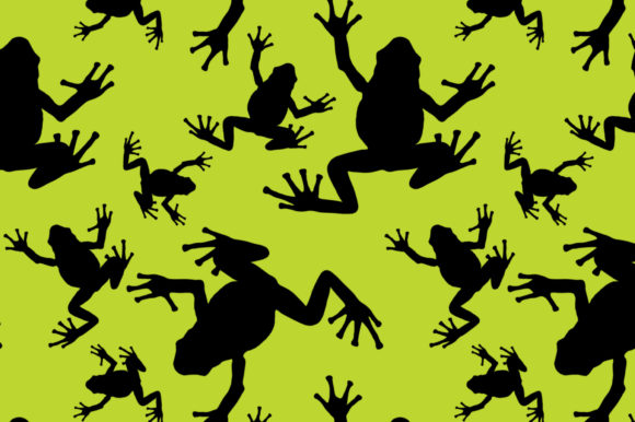 Download Seamless Frog Pattern Silhouette Design - Premium Resources