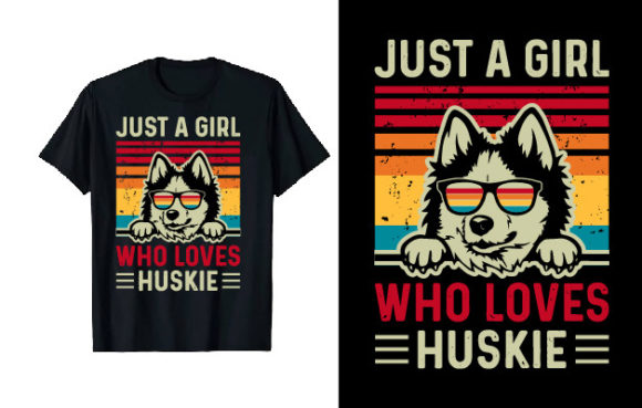 Download Retro Vintage Huskie T-Shirt Design - Design Collection