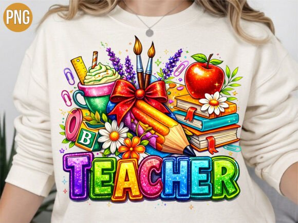 Download Teacher Apple Pencil Flower PNG T-shirt - Apple pencil Collection