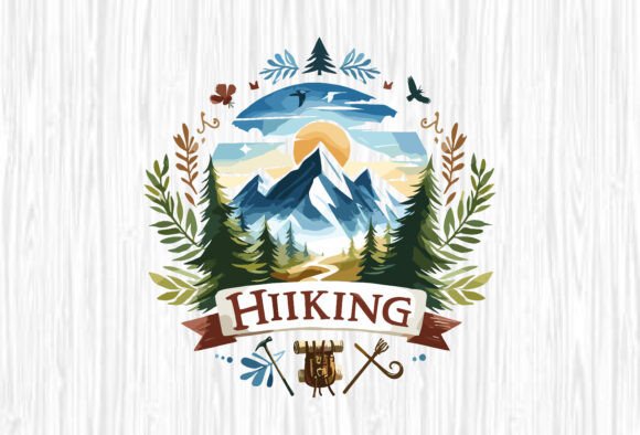 Download Watercolor Hiking Design for Print - Design Collection